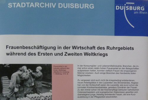 Plakatausschnitt 'Frauenbeschäftigung in der Wirtschaft des Ruhrgebiets während des Zweiten Weltkriegs' (Stadtarchiv Duisburg)
